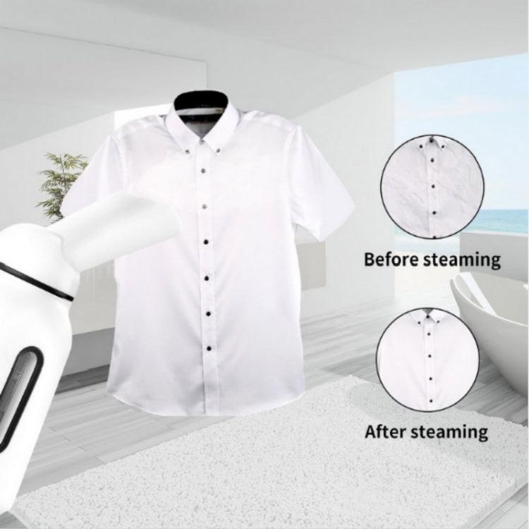 TBD053495701B_2 Mini Handheld Hanging Machine Dual-power Steam Brush Iron Garment Steamer(White + Black) - Image 3