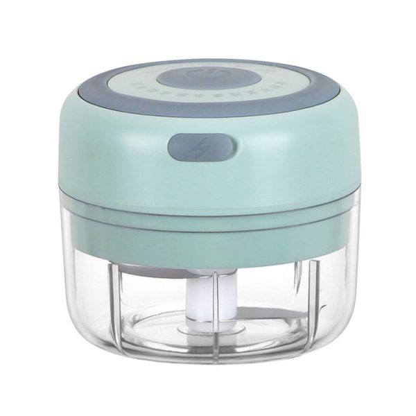 Electrical USB Rechargeable Garlic Mixing Masher Complementary Food Masher Stainless Steel Crushing Garlic Peeling Device Wireless Mini Garlic Cutter(Green) - Image 2