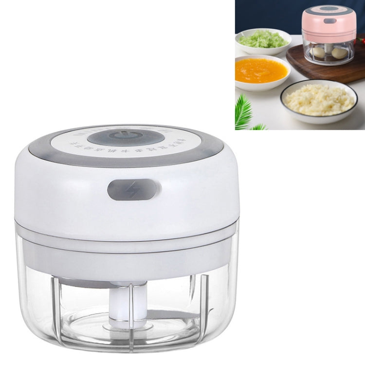 TBD0543459801C Electrical USB Rechargeable Garlic Mixing Masher Complementary Food Masher Stainless Steel Crushing Garlic Peeling Device Wireless Mini Garlic Cutter(White) - Image 1