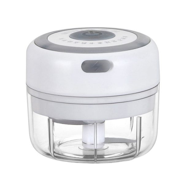 Electrical USB Rechargeable Garlic Mixing Masher Complementary Food Masher Stainless Steel Crushing Garlic Peeling Device Wireless Mini Garlic Cutter(White) - Image 2