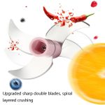 Electrical USB Rechargeable Garlic Mixing Masher Complementary Food Masher Stainless Steel Crushing Garlic Peeling Device Wireless Mini Garlic Cutter(White) - Image 5