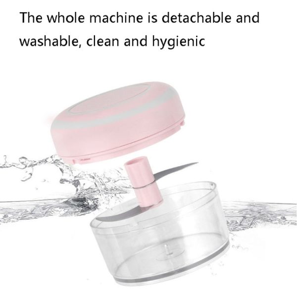 Electrical USB Rechargeable Garlic Mixing Masher Complementary Food Masher Stainless Steel Crushing Garlic Peeling Device Wireless Mini Garlic Cutter(White) - Image 6