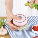 Electrical USB Rechargeable Garlic Mixing Masher Complementary Food Masher Stainless Steel Crushing Garlic Peeling Device Wireless Mini Garlic Cutter(Green) - Image 8