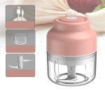 Wireless USB Charging Garlic Machine Baby Food Supplement Machine, Style:100ml Twisted Meat(Pink)