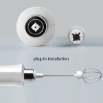 Whisk Household Electric Baking Mini Wireless Hand-Held Charging Stirrer Milk Frother(Black) - Image 4