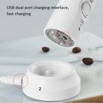 Whisk Household Electric Baking Mini Wireless Hand-Held Charging Stirrer Milk Frother(Black) - Image 5