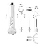 Whisk Household Electric Baking Mini Wireless Hand-Held Charging Stirrer Milk Frother(Black) - Image 6
