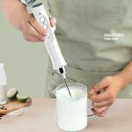 Whisk Household Electric Baking Mini Wireless Hand-Held Charging Stirrer Milk Frother(Black) - Image 7