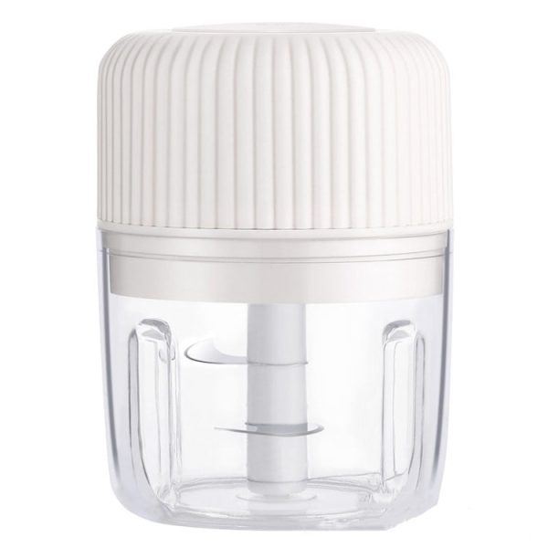 Household Vegetable Cutting Electric USB Garlic Masher Baby Mini Cooking Machine Baby Food Supplement Machine, Style:250ml(White) - Image 1