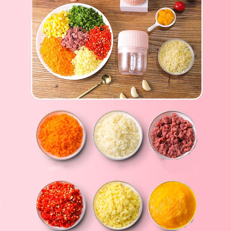 TBD0547877302_B10_1a2706f9-284f-4ede-805e-5d3b0c4d9ea6 Household Vegetable Cutting Electric USB Garlic Masher Baby Mini Cooking Machine Baby Food Supplement Machine, Style:250ml(White) - Image 11