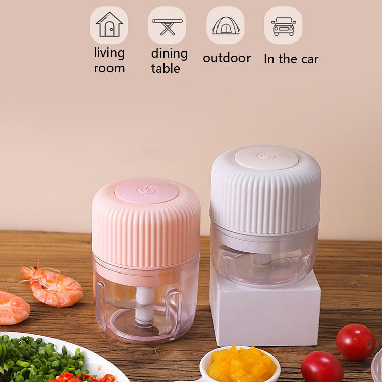 TBD0547877302_B9_3138d7eb-7c4f-4412-9aa9-cd9b71ec308f Household Vegetable Cutting Electric USB Garlic Masher Baby Mini Cooking Machine Baby Food Supplement Machine, Style:250ml(White) - Image 10