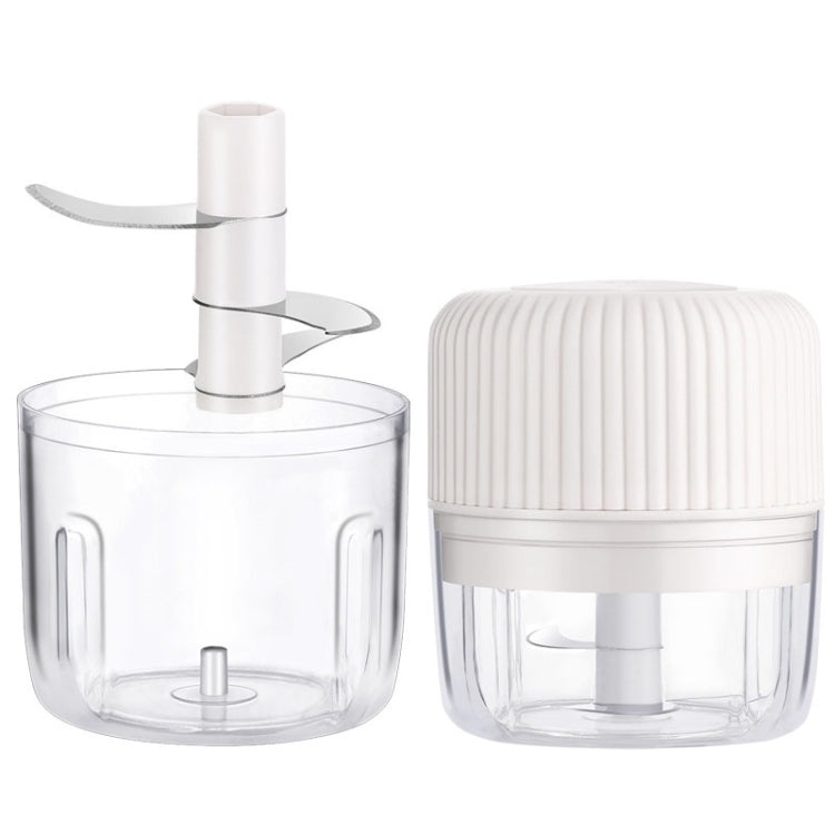 TBD0547877303A Household Vegetable Cutting Electric USB Garlic Masher Baby Mini Cooking Machine Baby Food Supplement Machine, Style:100ml + 250ml(White) - Image 1