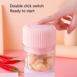Household Vegetable Cutting Electric USB Garlic Masher Baby Mini Cooking Machine Baby Food Supplement Machine, Style:100ml + 250ml(White) - Image 9