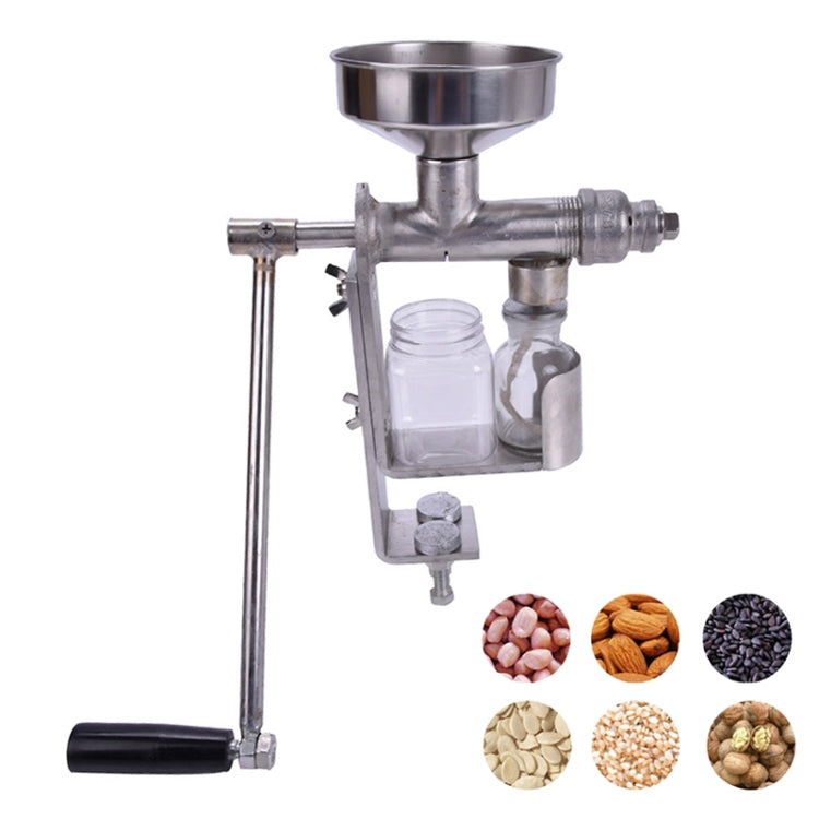 TBD055148901A Manual Peanut Nuts Seeds Oil Press Expeller Oil Extractor Machine(Silver) - Image 1