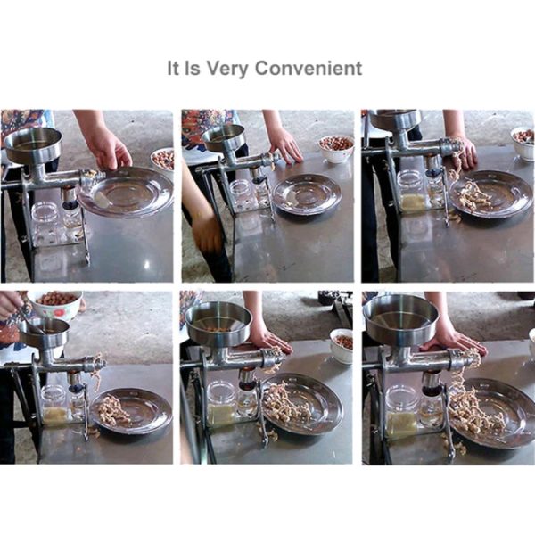 Manual Peanut Nuts Seeds Oil Press Expeller Oil Extractor Machine(Silver) - Image 8