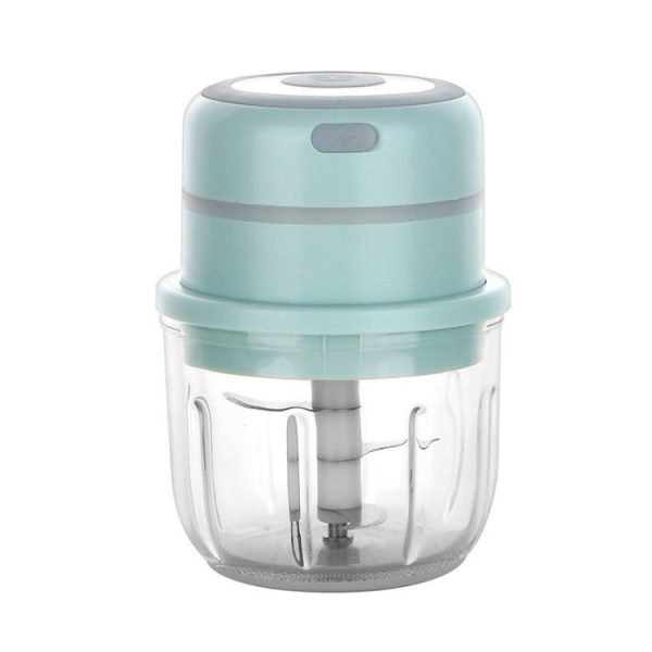 ZM-14 Household Mini Wireless Electric Garlic Masher, Colour: Green Glass 300ml - Image 1