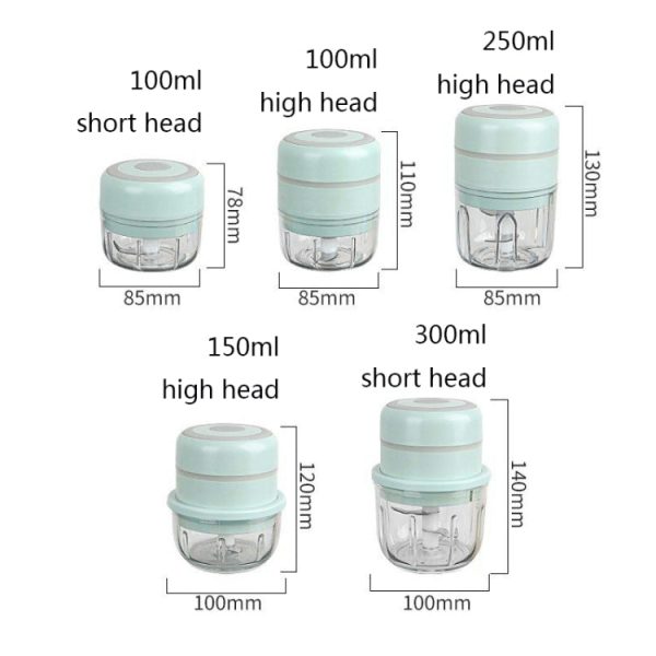 ZM-14 Household Mini Wireless Electric Garlic Masher, Colour: Green Glass 300ml - Image 3