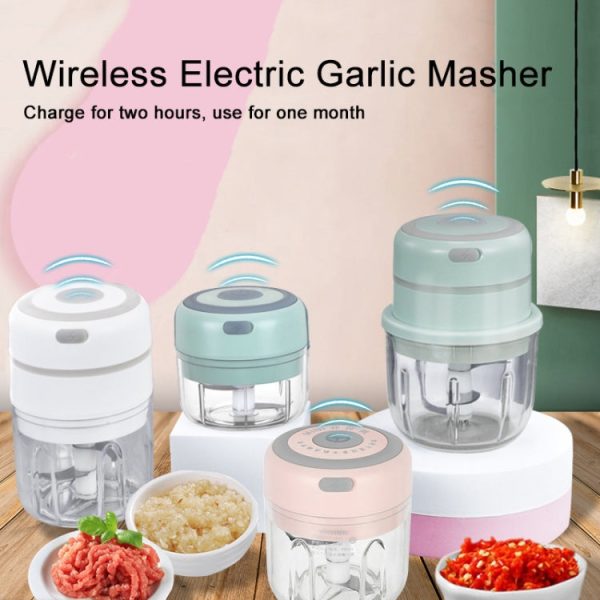 ZM-14 Household Mini Wireless Electric Garlic Masher, Colour: Green High Cup 250ml + Small Cup 100ml - Image 4