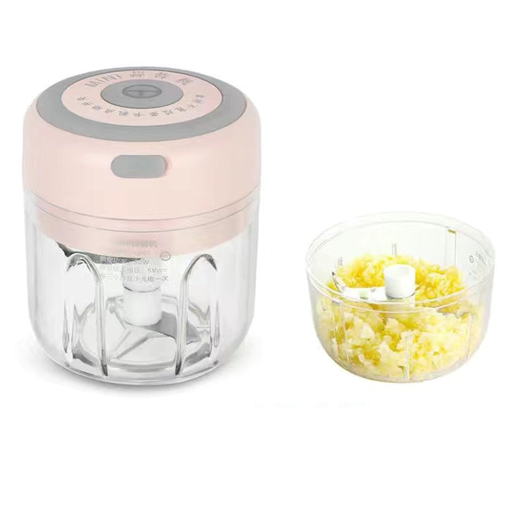 TBD0571959812 ZM-14 Household Mini Wireless Electric Garlic Masher, Colour: Pink High Cup 250ml + Small Cup 100ml - Image 1