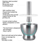 Kitchen 304 Stainless Steel Garlic Masher Spice Bean Nut Grinder, Specification: Straight Shape - Image 4