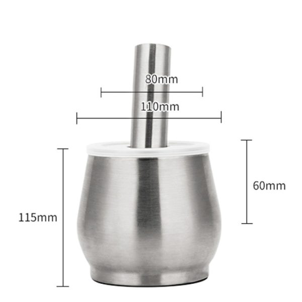 Kitchen 304 Stainless Steel Garlic Masher Spice Bean Nut Grinder, Specification: Drum Shape - Image 2