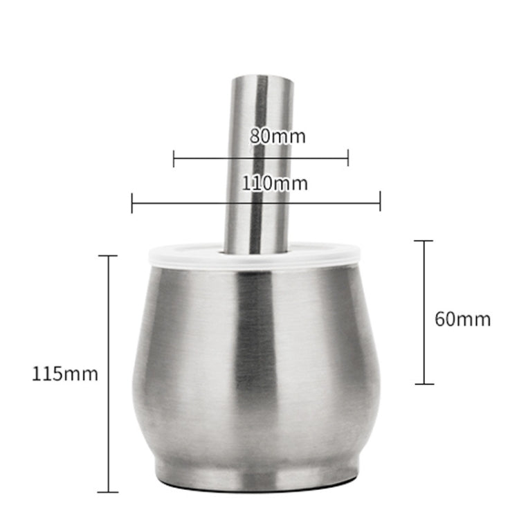 TBD0572191703_1 Kitchen 304 Stainless Steel Garlic Masher Spice Bean Nut Grinder, Specification: Drum Shape - Image 2