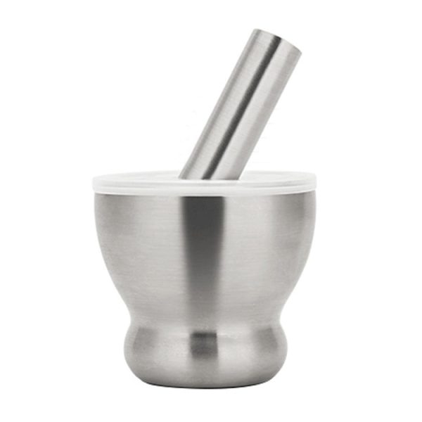 Kitchen 304 Stainless Steel Garlic Masher Spice Bean Nut Grinder, Specification: Big Bowl Shape - Image 1