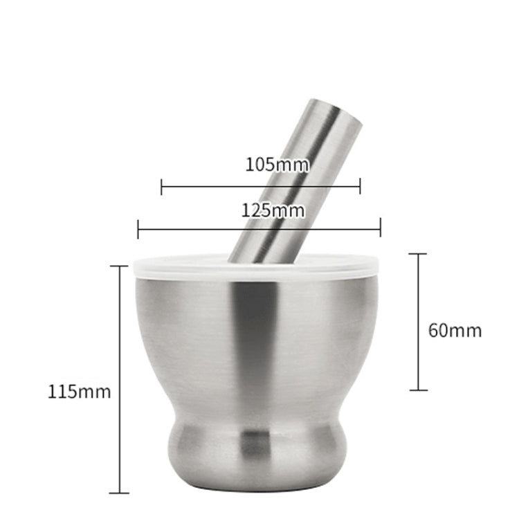 TBD0572191704_1 Kitchen 304 Stainless Steel Garlic Masher Spice Bean Nut Grinder, Specification: Big Bowl Shape - Image 2