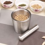 Kitchen 304 Stainless Steel Garlic Masher Spice Bean Nut Grinder, Specification: Big Bowl Shape - Image 5