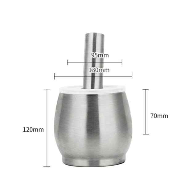 Kitchen 304 Stainless Steel Garlic Masher Spice Bean Nut Grinder, Specification: Large Drum Shape - Image 2