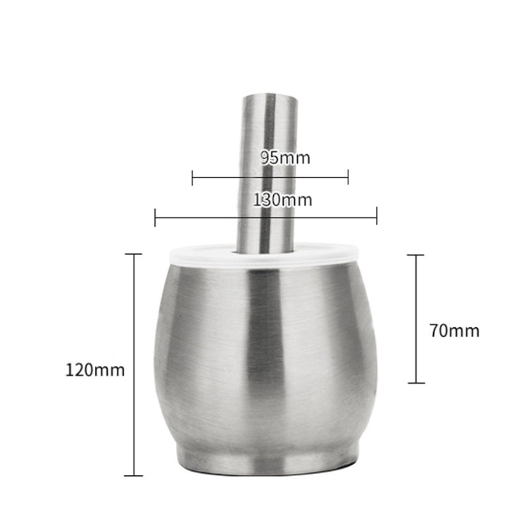 TBD0572191705_1 Kitchen 304 Stainless Steel Garlic Masher Spice Bean Nut Grinder, Specification: Large Drum Shape - Image 2