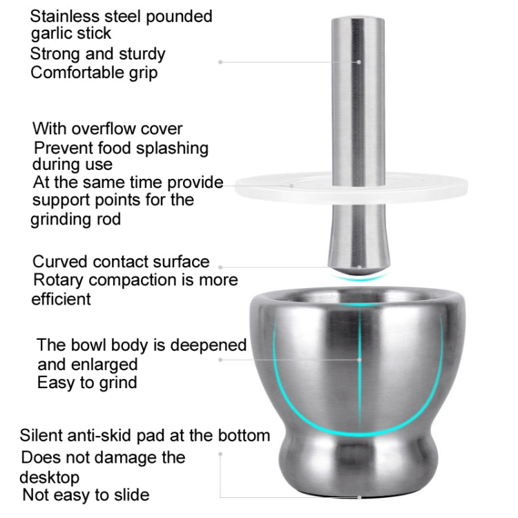 TBD0572191705_B2 Kitchen 304 Stainless Steel Garlic Masher Spice Bean Nut Grinder, Specification: Large Drum Shape - Image 4