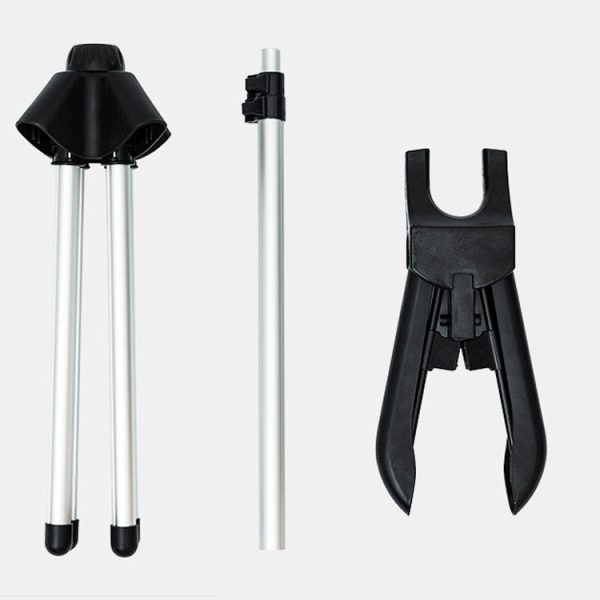 1.6m 3 in 1 Hanging Ironing Bracket Hanger Telescopic Metal Rod Mount(Black Hanger) - Image 4