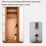 1.6m 3 in 1 Hanging Ironing Bracket Hanger Telescopic Metal Rod Mount(Black Hanger) - Image 6