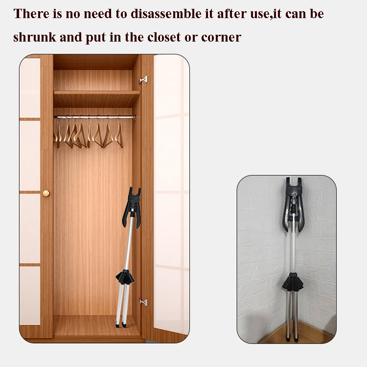 TBD0585079901_B5 1.6m 3 in 1 Hanging Ironing Bracket Hanger Telescopic Metal Rod Mount(Black Hanger) - Image 6