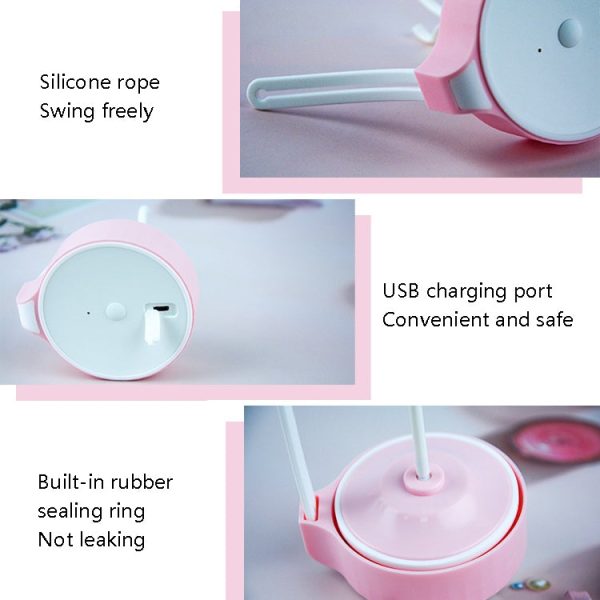 VE-V8 USB Charging Automatic Stirring Cup Full Seal Leak-Proof Electric Shake Cup, Capacity: 450ml(Light Pink) - Image 6