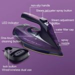 2400W Household Wireless Iron Handheld Steam Iron Garment Steamer,EU Plug(Purple) - Image 6