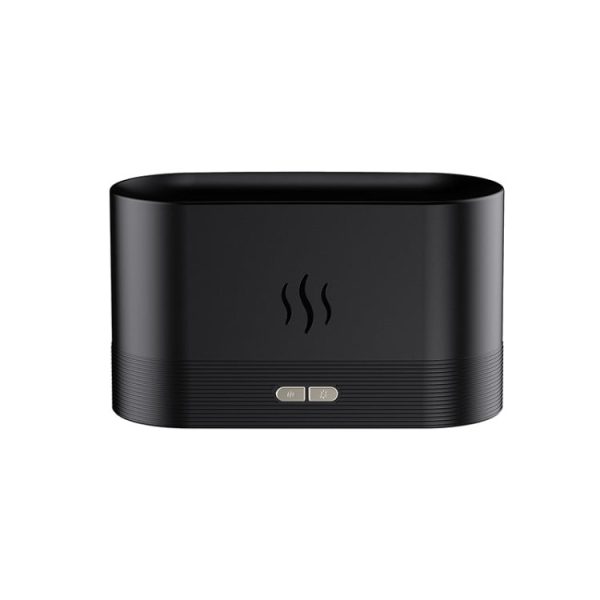 7 Color Flame Aromatherapy Machine Home Office Desk Air Humidifier(Black) - Image 1