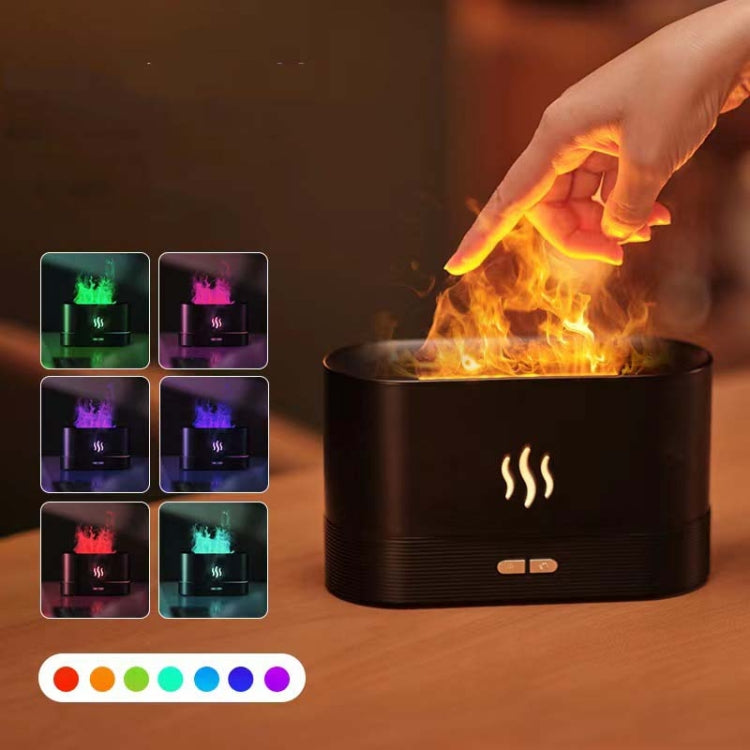 TBD0602845401_B1 7 Color Flame Aromatherapy Machine Home Office Desk Air Humidifier(Black) - Image 2
