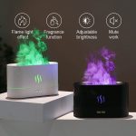 7 Color Flame Aromatherapy Machine Home Office Desk Air Humidifier(Black) - Image 3