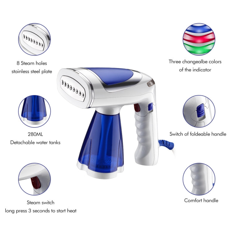 TBD0602996101_B2 1600W  Handheld Folding Iron Mini Steam Iron, Color: White Single Gear(EU Plug) - Image 3