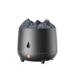 HS01 Simulation Flame Humidifier Home Aromatherapy Machine With Night Light(Black)