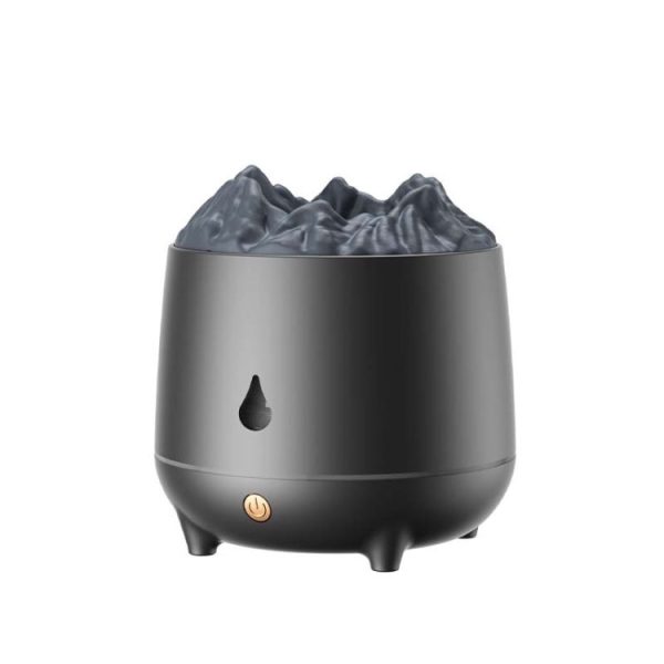 HS01 Simulation Flame Humidifier Home Aromatherapy Machine With Night Light(Black) - Image 1