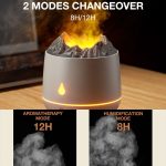 HS01 Simulation Flame Humidifier Home Aromatherapy Machine With Night Light(Black) - Image 5
