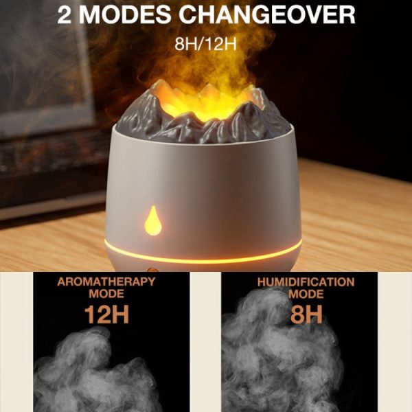 HS01 Simulation Flame Humidifier Home Aromatherapy Machine With Night Light(Black) - Image 5