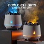 HS01 Simulation Flame Humidifier Home Aromatherapy Machine With Night Light(Black) - Image 6