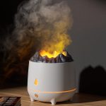 HS01 Simulation Flame Humidifier Home Aromatherapy Machine With Night Light(Black) - Image 7
