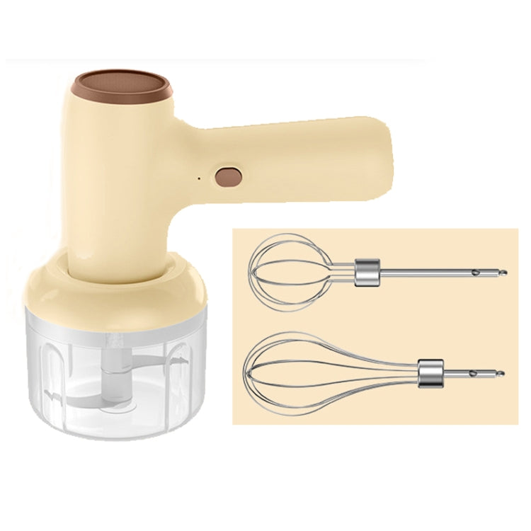 TBD0604792801A 2 in 1 Portable Wireless Garlic Chopper Egg Beater Mixer Cooking Machine(Khaki) - Image 1