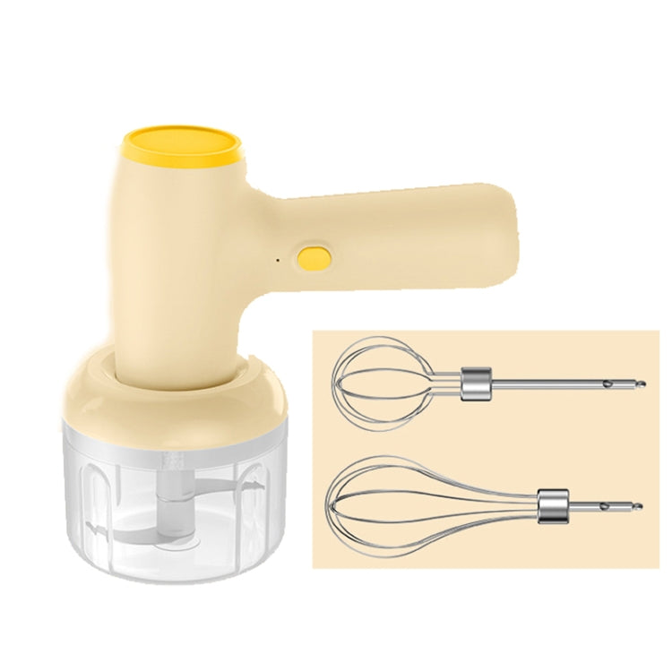 TBD0604792801B 2 in 1 Portable Wireless Garlic Chopper Egg Beater Mixer Cooking Machine(Beige) - Image 1