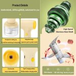 2 in 1 Portable Wireless Garlic Chopper Egg Beater Mixer Cooking Machine(Khaki) - Image 4